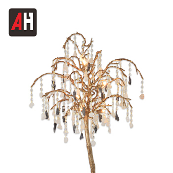 High quality E14 lighting colorful feather decorative brass floor lamps for living room
